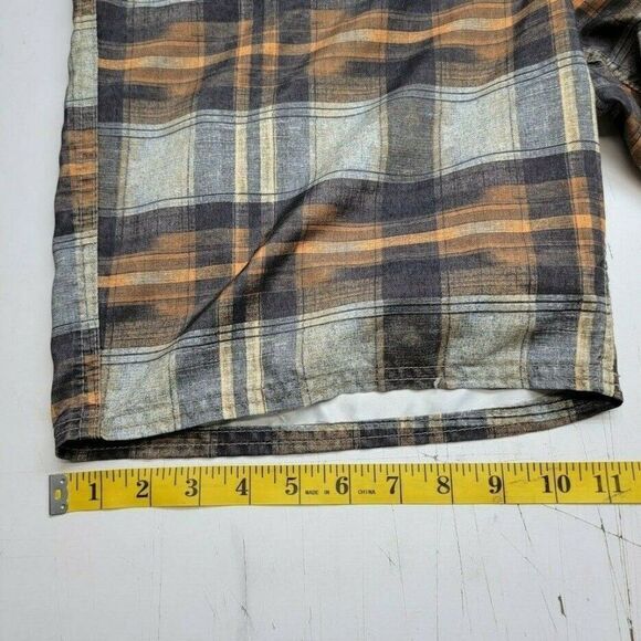 3rd & Army Men's Board Shorts Size 36 Gray Orange Plaid Draw String - Picture 8 of 8